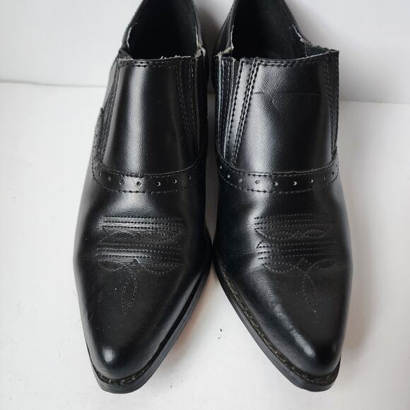 Dingo Western Boots Womens Sz 7W Black Leather Low Ankle Western Casual Booties - Picture 5 of 11